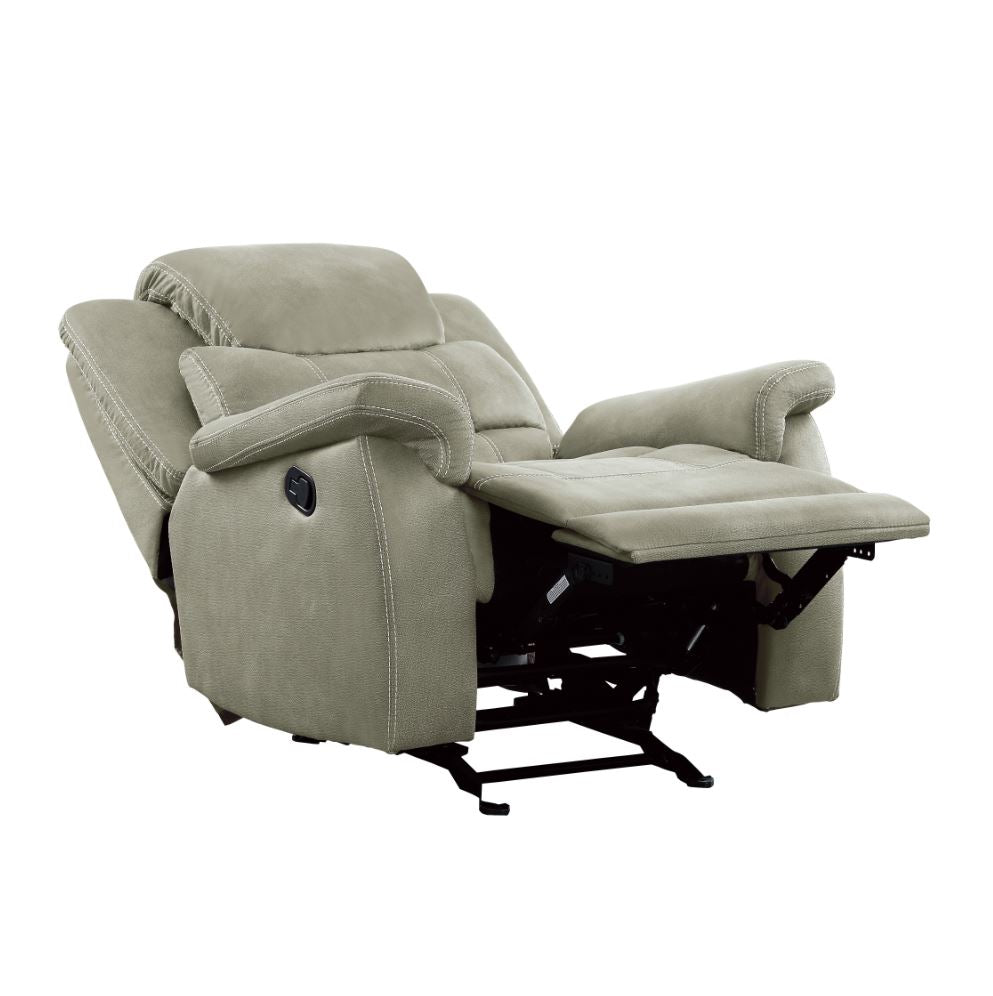 Shola Glider Reclining Chair Lt. Gray Solid Wood