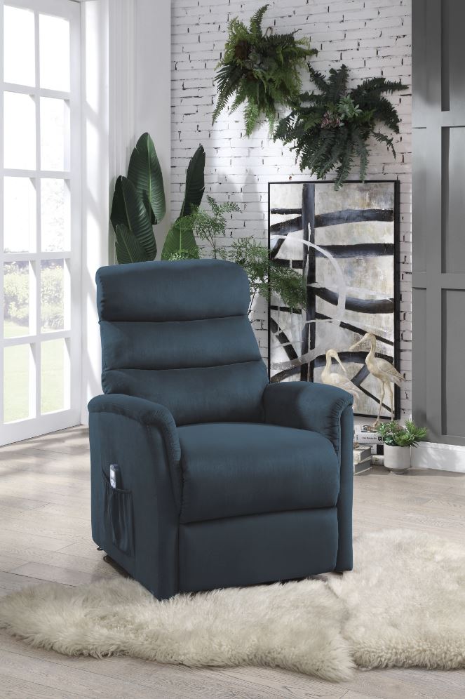 Blue best sale microfiber recliner